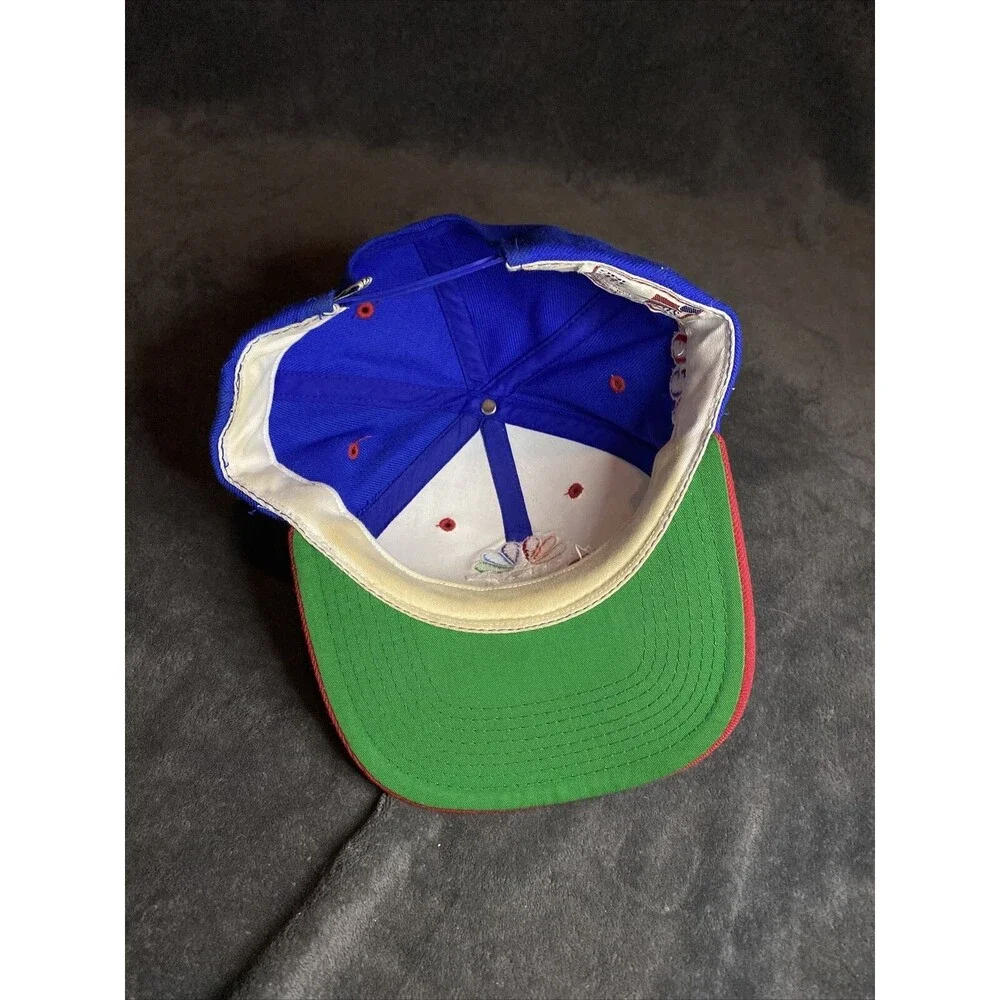 Vintage 90s NBC Sports Snapback Hat Cap Sports Specialties Adjustable Blue/Red
